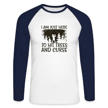 Golf Golfer Gift Hobby Club Quote - Unisex Long Sleeve Baseball T-Shirt - white/navy - Front - Nik (191cm)