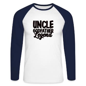 Godfather Godchild Gift Godfather Godfather Uncle - Unisex Long Sleeve Baseball T-Shirt - white/navy - Front - Nik (191cm)