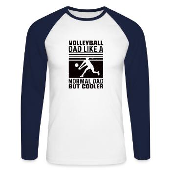 Volleyball Père Volleyball Drôle Père - T-shirt baseball manches longues Homme - blanc/marine - Devant - Nik (191cm)