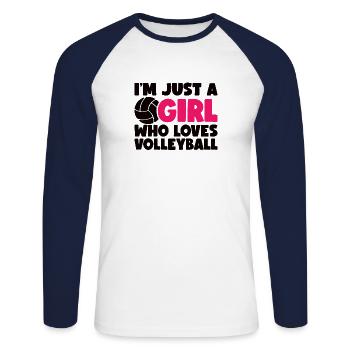 Volleyball Filles Volleyball Joueuse Femme Femme Balle - T-shirt baseball manches longues Homme - blanc/marine - Devant - Nik (191cm)