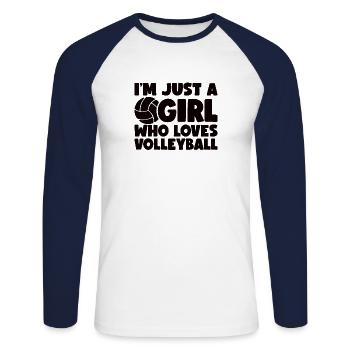 Volleyball Filles Volleyball Joueuse Femme Femme Balle - T-shirt baseball manches longues Homme - blanc/marine - Devant - Nik (191cm)
