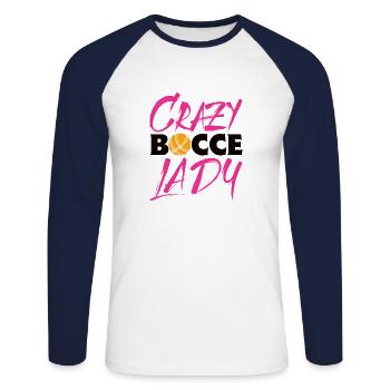 Bocce Spruch Bocce Ball mit Jack Bocci Game Bocce - Unisex Baseballshirt langarm - Weiß/Navy - Vorne - Nik (191cm)