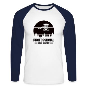 Disc Golf Disc Golf Frisbee Tree Basket Drop - T-shirt baseball manches longues Homme - blanc/marine - Devant - Nik (191cm)