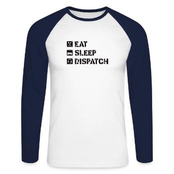 Meilleur devis de répartiteur Profession de cadeau Logistique - T-shirt baseball manches longues Homme - blanc/marine - Devant - Nik (191cm)