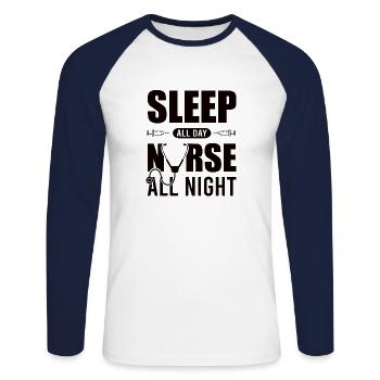 Rettungsdienst Notfallsanitäter Krankenschwester - Unisex Baseballshirt langarm - Weiß/Navy - Vorne - Nik (191cm)