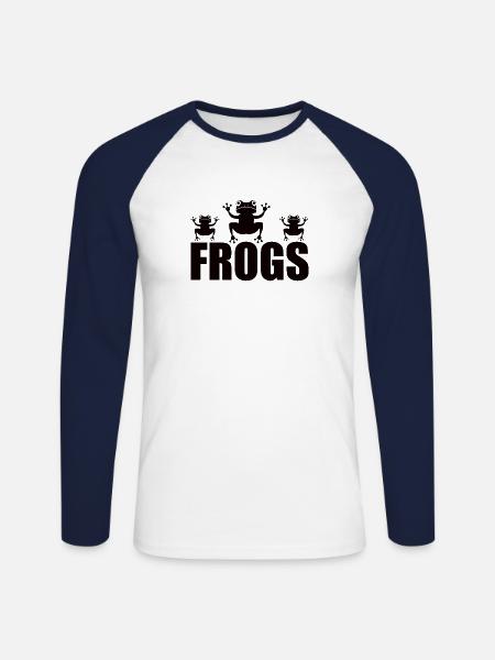 Ich Liebe Frösche - Unisex Baseballshirt langarm - Weiß/Navy