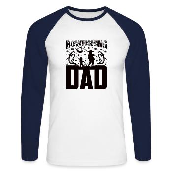 Bogenfischer Bogenfischen Bogenangeln Vater Papa - Unisex Baseballshirt langarm - Weiß/Navy - Vorne - Nik (191cm)