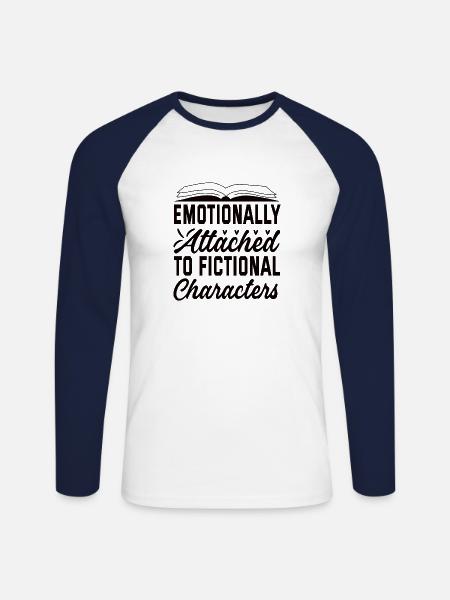 Read books Bookworm - Unisex Long Sleeve Baseball T-Shirt - white/navy