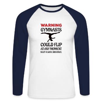 Gymnastics Gymnast Floor Exercises Apparatus Gymnastics - Unisex Long Sleeve Baseball T-Shirt - white/navy - Front - Nik (191cm)