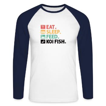 Fisch Aquarium Meerestier Naturschutz - Unisex Baseballshirt langarm - Weiß/Navy - Vorne - Nik (191cm)