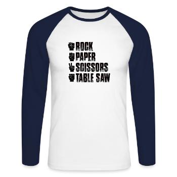 Carpenter Carpenter Wood Craft Tool Building - Unisex Long Sleeve Baseball T-Shirt - white/navy - Front - Nik (191cm)