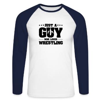 Wrestling Ringen Wrestler Ringer Geschenk - Unisex Baseballshirt langarm - Weiß/Navy - Vorne - Nik (191cm)