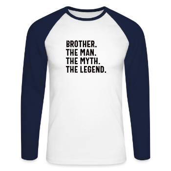 Bruderherz Beste Freunde Bruder Geschenkidee - Unisex Baseballshirt langarm - Weiß/Navy - Vorne - Nik (191cm)