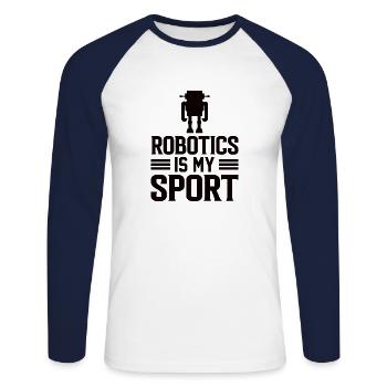 Roboter Programmierer Automatisierungstechniker - Unisex Baseballshirt langarm - Weiß/Navy - Vorne - Nik (191cm)