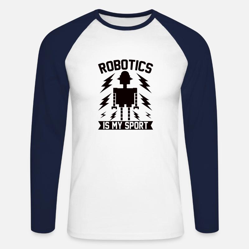 Robot Programmer Automation Technician - Unisex Long Sleeve Baseball T-Shirt - white/navy