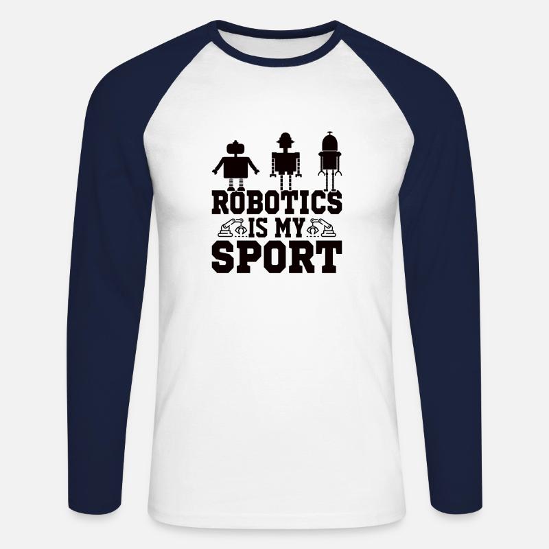 Robot Programmer Automation Technician - Unisex Long Sleeve Baseball T-Shirt - white/navy