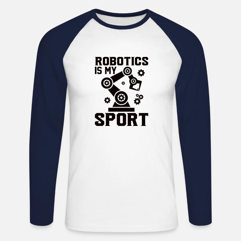 Roboter Programmierer Automatisierungstechniker - Unisex Baseballshirt langarm - Weiß/Navy