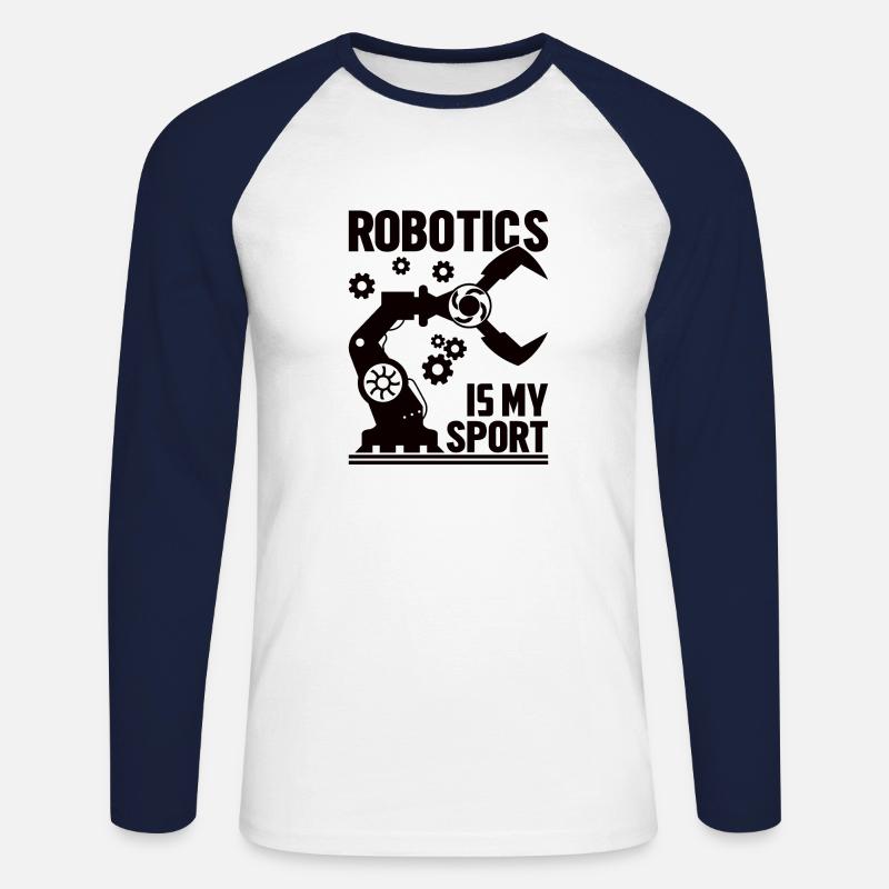 Roboter Programmierer Automatisierungstechniker - Unisex Baseballshirt langarm - Weiß/Navy