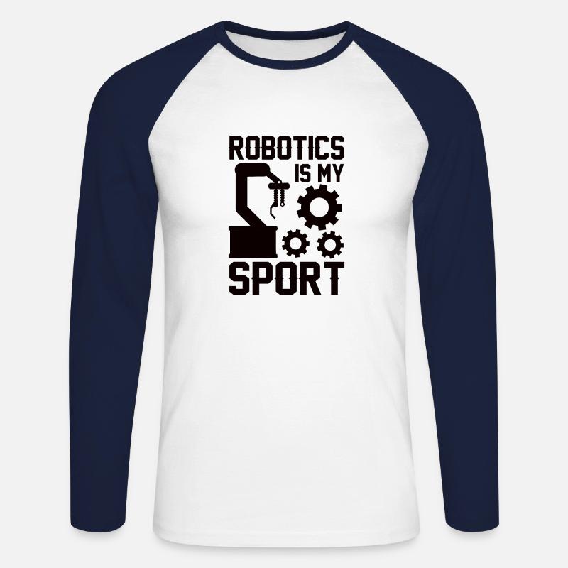 Robot Programmer Automation Technician - Unisex Long Sleeve Baseball T-Shirt - white/navy