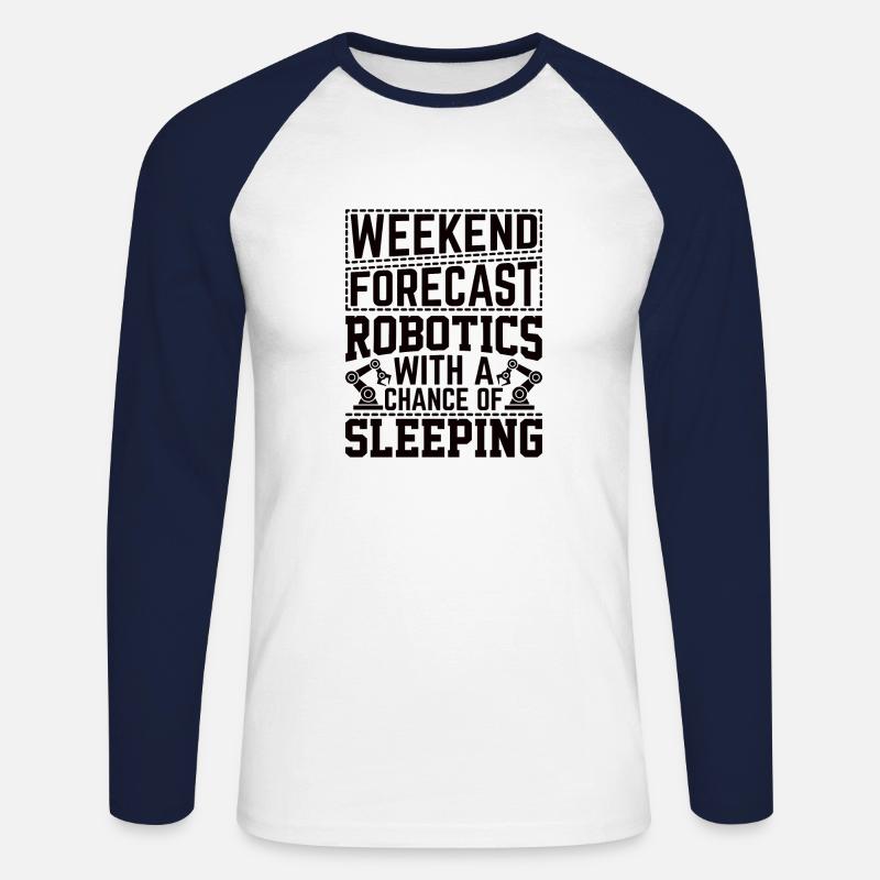 Robot Programmer Automation Technician - Unisex Long Sleeve Baseball T-Shirt - white/navy