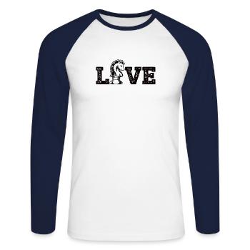 Chess player Chess quote chess game - Unisex Long Sleeve Baseball T-Shirt - white/navy - Front - Nik (191cm)