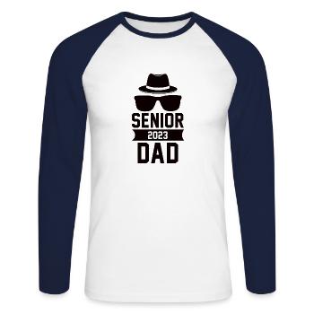 World's best daddy dad 2023 couple parents daddy - Unisex Long Sleeve Baseball T-Shirt - white/navy - Front - Nik (191cm)