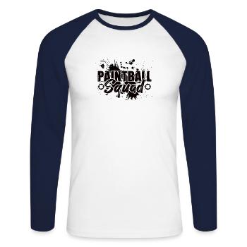 Paintball Cadeau Paintballer Paintball Player - T-shirt baseball manches longues Homme - blanc/marine - Devant - Nik (191cm)