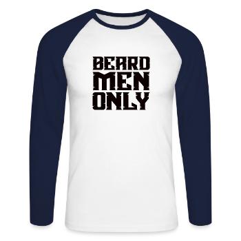 Full beard and beard bearer Beard hair Moustache - Unisex Long Sleeve Baseball T-Shirt - white/navy - Front - Nik (191cm)