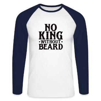 Full beard and beard bearer Beard hair Moustache - Unisex Long Sleeve Baseball T-Shirt - white/navy - Front - Nik (191cm)