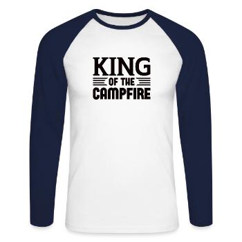 Hiking Camping Campfire Sayings Camper Hikers - Unisex Long Sleeve Baseball T-Shirt - white/navy - Front - Nik (191cm)