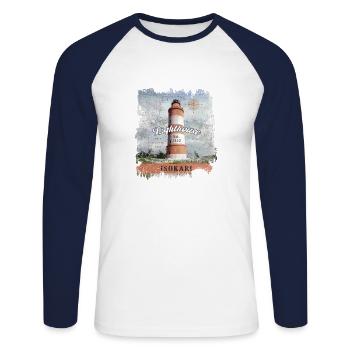 PRODUITS ISOKARI LIGHTHOUSE POUR TOUS LES ÂGES, Voir - T-shirt baseball manches longues Homme - blanc/marine - Devant - Nik (191cm)