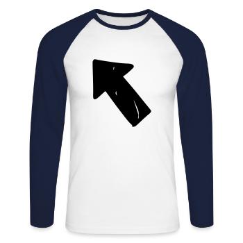 Arrow drawing sketch black - Unisex Long Sleeve Baseball T-Shirt - white/navy - Front - Nik (191cm)