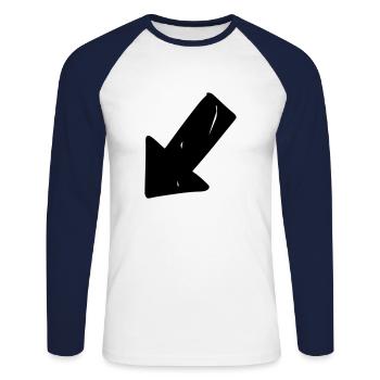 Arrow drawing sketch black - Unisex Long Sleeve Baseball T-Shirt - white/navy - Front - Nik (191cm)