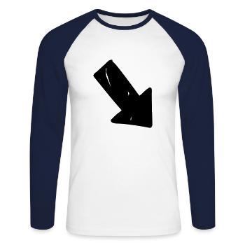 Arrow drawing sketch black - Unisex Long Sleeve Baseball T-Shirt - white/navy - Front - Nik (191cm)