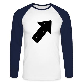 Arrow drawing sketch black - Unisex Long Sleeve Baseball T-Shirt - white/navy - Front - Nik (191cm)