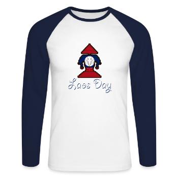 Laos Lao Drapeau Laotien éléphant Lao I cadeau - T-shirt baseball manches longues Homme - blanc/marine - Devant - Nik (191cm)