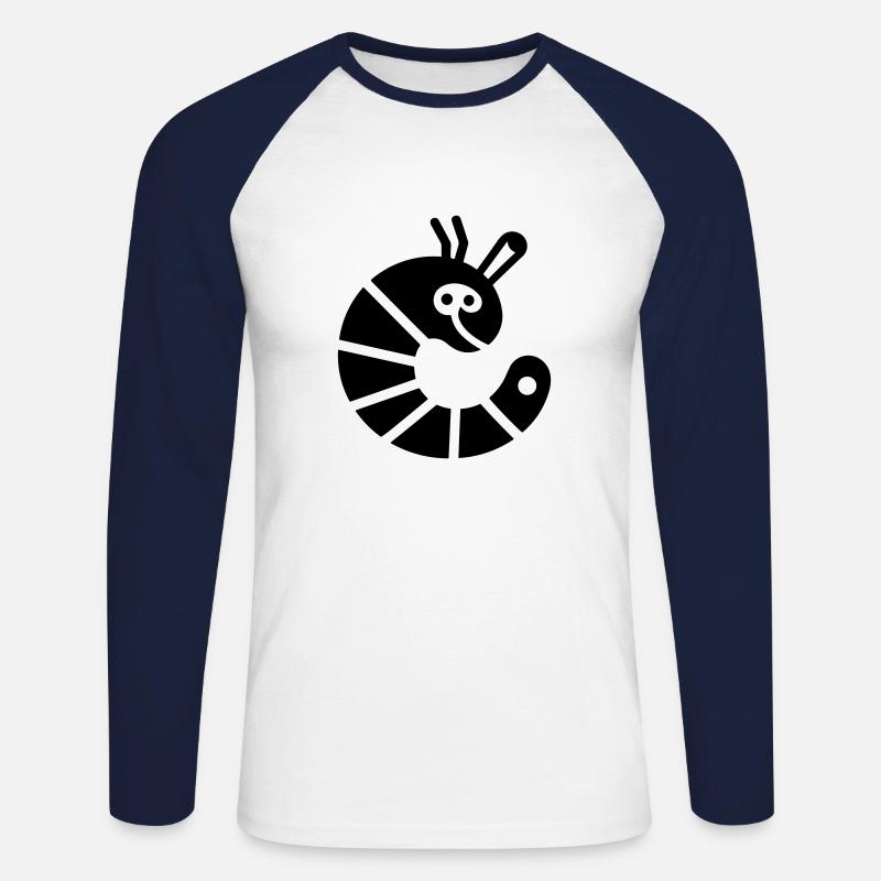 Raupe - Unisex Baseballshirt langarm - Weiß/Navy
