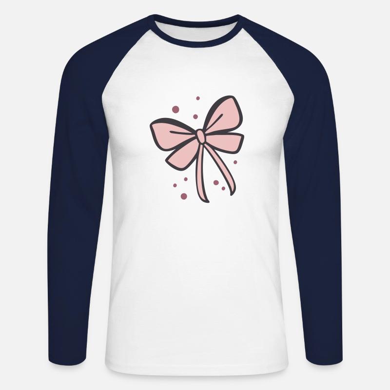 Schleife Geschenkschleife - Unisex Baseballshirt langarm - Weiß/Navy