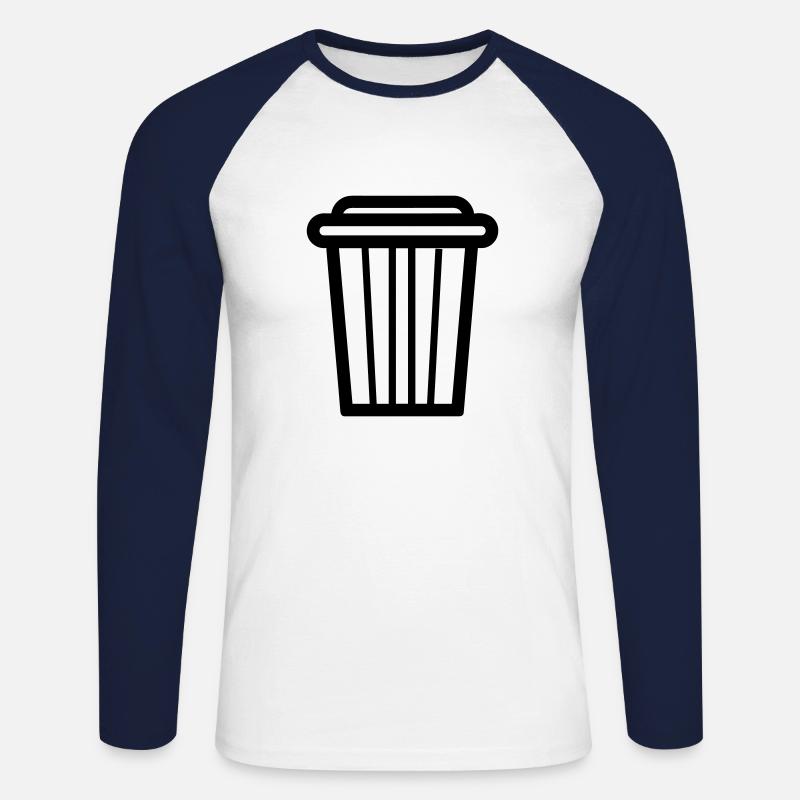 Mülltonne - Unisex Baseballshirt langarm - Weiß/Navy