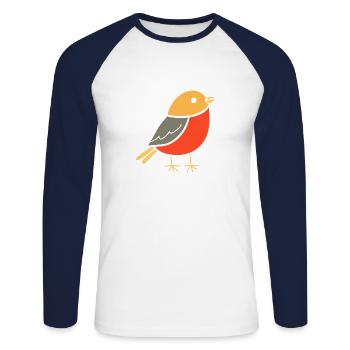 rougge 5 - T-shirt baseball manches longues Homme - blanc/marine - Devant - Nik (191cm)