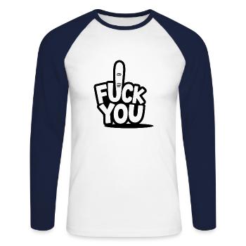 Autocollant de voiture tuning autocollant - T-shirt baseball manches longues Homme - blanc/marine - Devant - Nik (191cm)