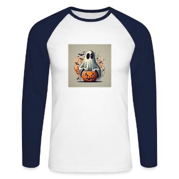 Halloween 1990 - Unisex Long Sleeve Baseball T-Shirt - white/navy - Front - Nik (191cm)
