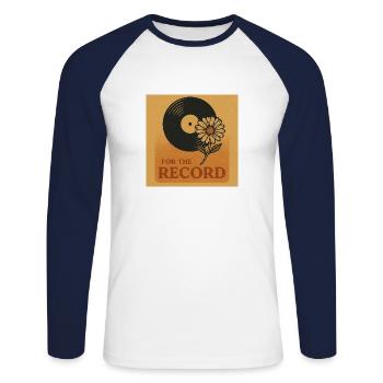 RetroVinyl Record Vintage - Unisex Long Sleeve Baseball T-Shirt - white/navy - Front - Nik (191cm)