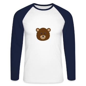 porter - T-shirt baseball manches longues Homme - blanc/marine - Devant - Nik (191cm)