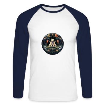 Harmony Circle - Unisex Baseballshirt langarm - Weiß/Navy - Vorne - Nik (191cm)
