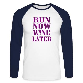 sport - Unisex Long Sleeve Baseball T-Shirt - white/navy - Front - Nik (191cm)