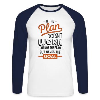 If the plan doesn't work color changeable - Unisex Long Sleeve Baseball T-Shirt - white/navy - Front - Nik (191cm)