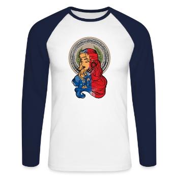 Philippinen Filipina Stolz Flagge Pinay I Geschenk - Unisex Baseballshirt langarm - Weiß/Navy - Vorne - Nik (191cm)