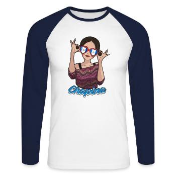 Guatemala drapeau guatémaltèque ADN I cadeau - T-shirt baseball manches longues Homme - blanc/marine - Devant - Nik (191cm)