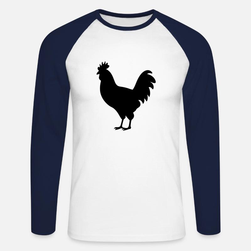 Henne - Unisex Baseballshirt langarm - Weiß/Navy
